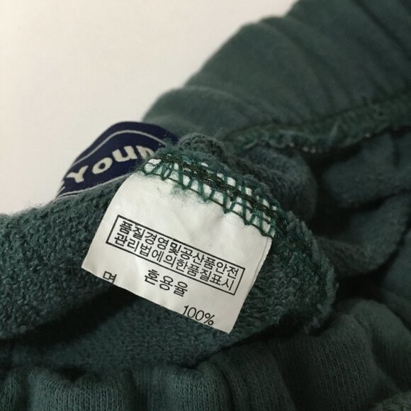 Korean Fashion Sweatpants Jogger Womens Medium Wide Hips High Rise Green - Picture 9 of 13